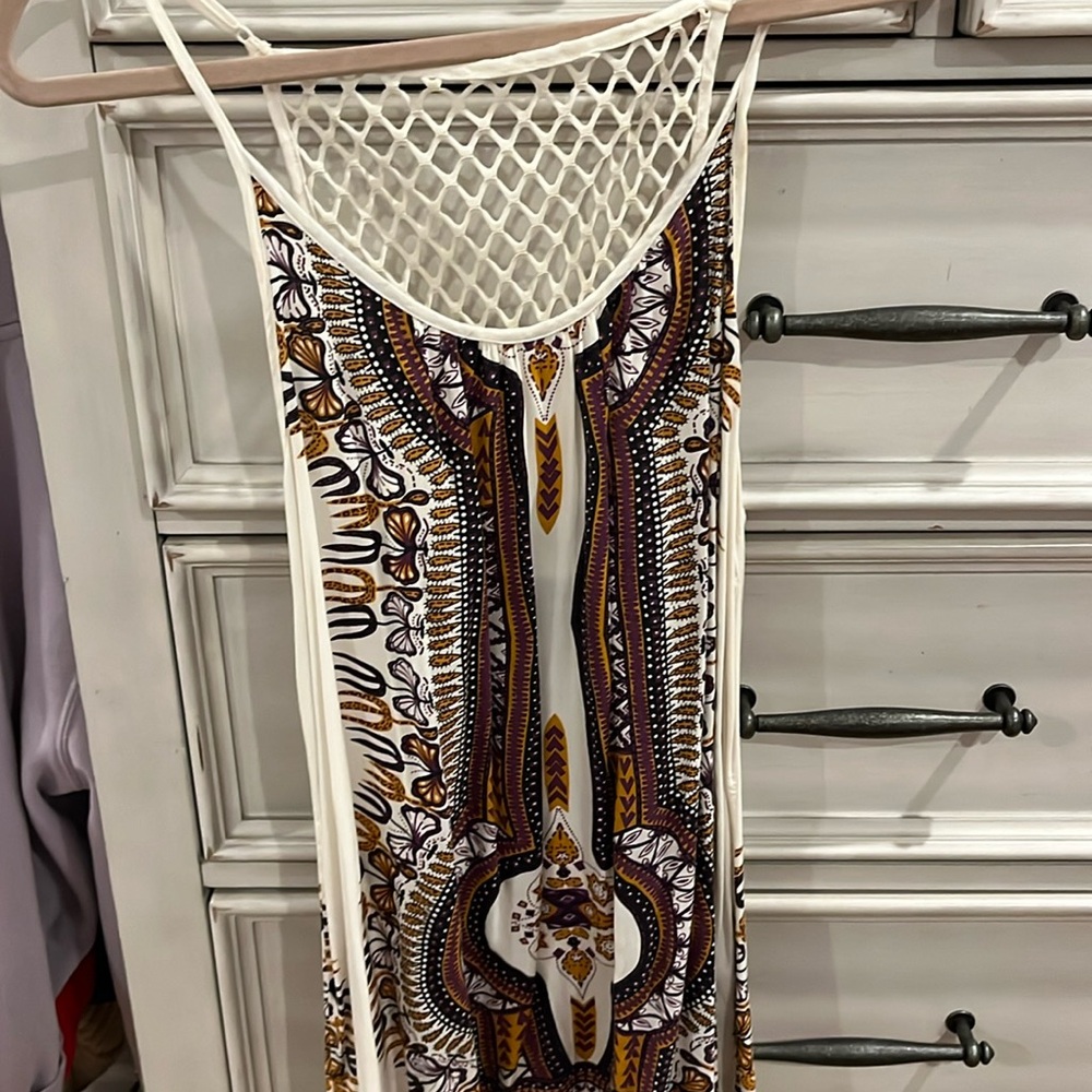 boho open back mini sundress